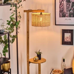 Luminaires Scandinaves-hofstein Almogarve Lampadaire Écru, Noir, 1 lumière