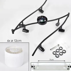 Lampes En Tissu-hofstein Alsen Plafonnier Noir, 6 lumières