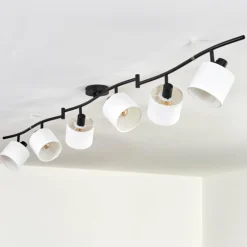 Lampes En Tissu-hofstein Alsen Plafonnier Noir, 6 lumières