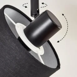 Lampes En Tissu-hofstein Alsen Plafonnier Noir, 6 lumières