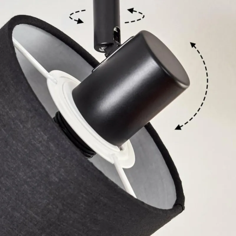 Lampes En Tissu-hofstein Alsen Plafonnier Noir, 6 lumières