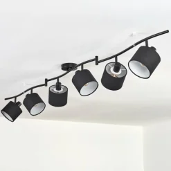 Lampes En Tissu-hofstein Alsen Plafonnier Noir, 6 lumières