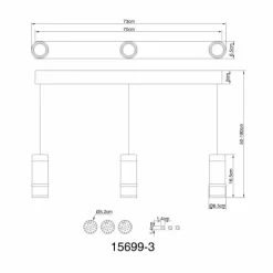 Luminaires Globo Lighting Alvarado Suspension LED Noir, 1 lumière* Éclairage Led