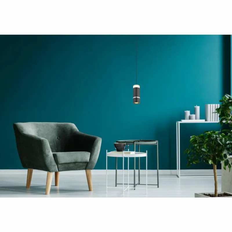 Luminaires Globo Lighting Alvarado Suspension LED Noir, 1 lumière* Éclairage Led