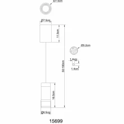 Luminaires Globo Lighting Alvarado Suspension LED Noir, 1 lumière* Éclairage Led