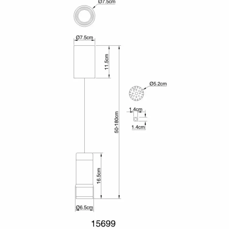 Luminaires Globo Lighting Alvarado Suspension LED Noir, 1 lumière* Éclairage Led