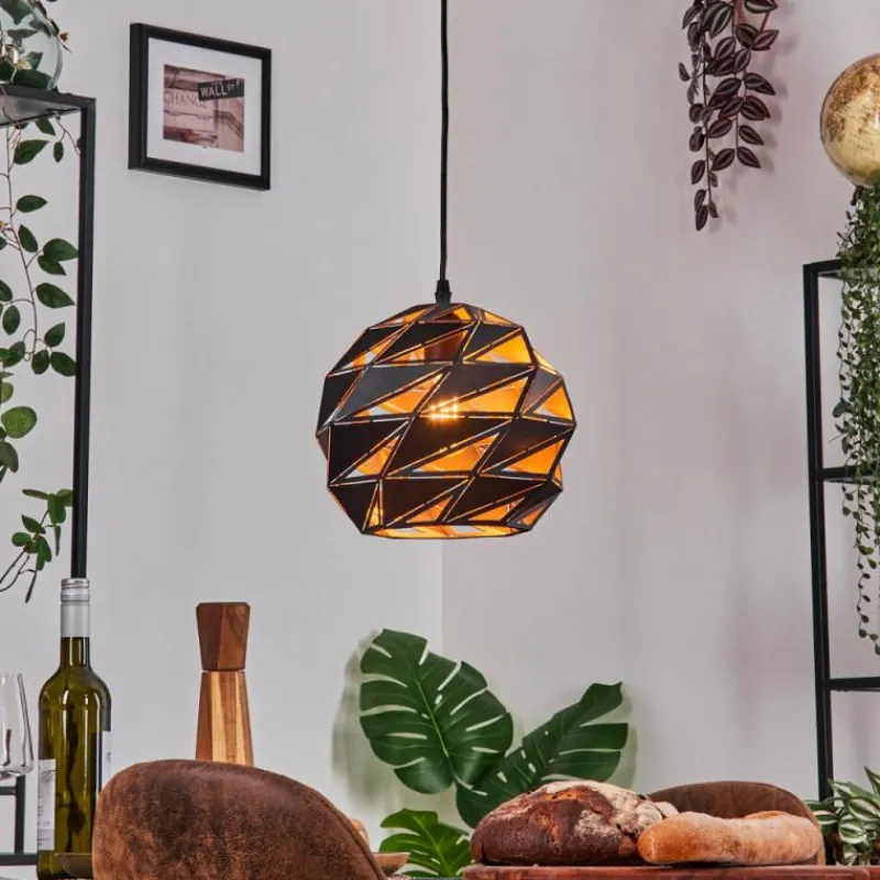 Lampes Dorées-hofstein Alven Suspension, Suspension Noir, 1 lumière