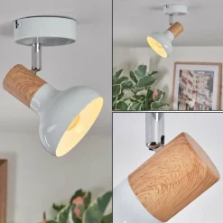 Lampes En Bois-hofstein Alyra Plafonnier, Spot de plafond Blanc, 1 lumière