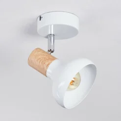 Lampes En Bois-hofstein Alyra Plafonnier, Spot de plafond Blanc, 1 lumière
