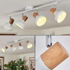 Lampes En Bois-hofstein Alyra Plafonnier, Spot de plafond Blanc, 4 lumières