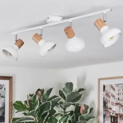Lampes En Bois-hofstein Alyra Plafonnier, Spot de plafond Blanc, 4 lumières