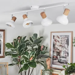 Lampes En Bois-hofstein Alyra Plafonnier, Spot de plafond Blanc, 4 lumières