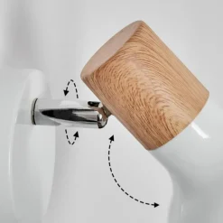 Lampes En Bois-hofstein Alyra Spot de plafond, Applique murale, Spot mural Blanc, 1 lumière