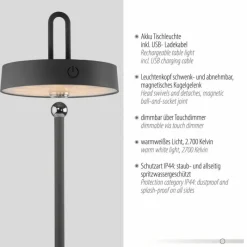Luminaires Leuchten Direkt AMAG Lampe à poser LED Noir, 1 lumière