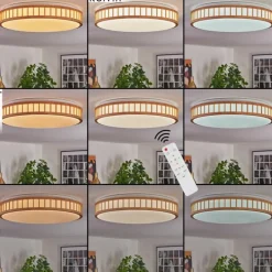 Luminaires Scandinaves-hofstein Amarelos Plafonnier LED Écru, Blanc, 1 lumière, Télécommandes