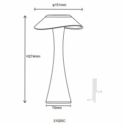 Luminaires Globo Lighting Ambra Lampe à poser LED Chrome, Transparent, 1 lumière* Lampes À Poser