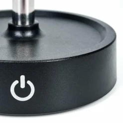 Luminaires Scandinaves-hofstein Amien Lampe de table d'extérieur, Lampe à poser LED Noir, Argenté, 1 lumière