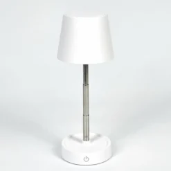 Luminaires Scandinaves-hofstein Amien Lampe de table d'extérieur, Lampe à poser LED Argenté, Blanc, 1 lumière