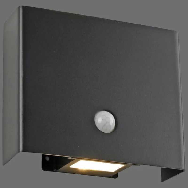 Luminaires Leuchten Direkt AMIN Applique murale LED Noir, 2 lumières, Détecteur de mouvement