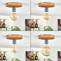 Luminaires Scandinaves-hofstein Amnicon Plafonnier Écru, Noir, 1 lumière