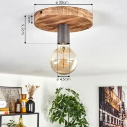 Luminaires Scandinaves-hofstein Amnicon Plafonnier Écru, Noir, 1 lumière