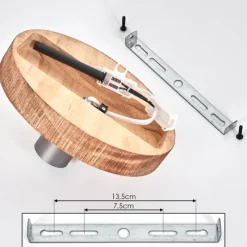 Luminaires Scandinaves-hofstein Amnicon Plafonnier Écru, Noir, 1 lumière