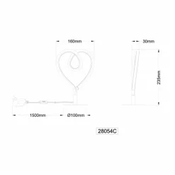 Luminaires Globo Lighting Amore Lampe à poser LED Chrome, 1 lumière* Éclairage Led