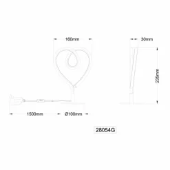 Lampes Dorées-Luminaires Globo Lighting Amore Lampe à poser LED Or, 1 lumière