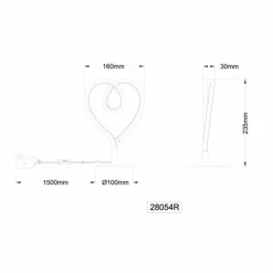 Luminaires Globo Lighting Amore Lampe à poser LED Rouge, 1 lumière* Éclairage Led