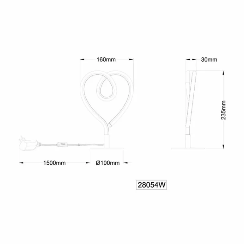 Luminaires Globo Lighting Amore Lampe à poser LED Blanc, 1 lumière* Éclairage Led