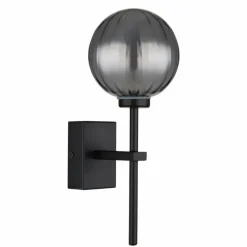 Suspension Verre Fumé-Luminaires Globo Lighting Ander Applique murale Noir, 1 lumière