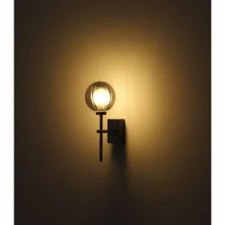 Suspension Verre Fumé-Luminaires Globo Lighting Ander Applique murale Noir, 1 lumière