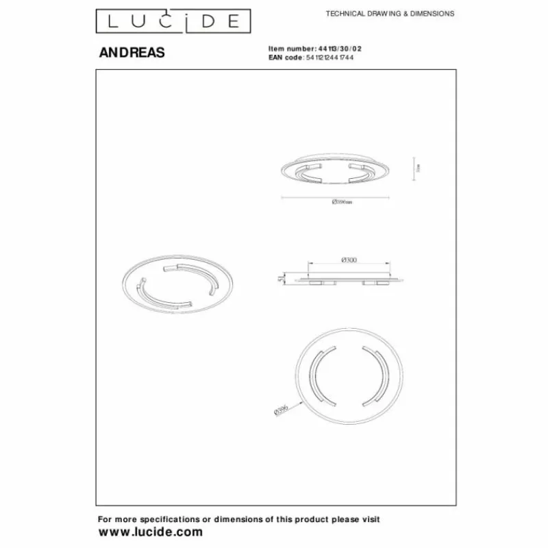 Lampes Dorées-Luminaires Lucide ANDREAS Plafonnier LED Or, 1 lumière
