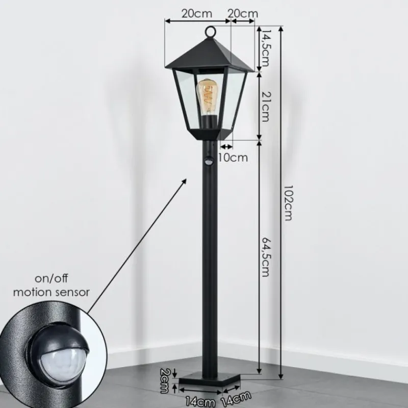 hofstein Anfei Eclairage de chemin Noir, 1 lumière, Détecteur de mouvement