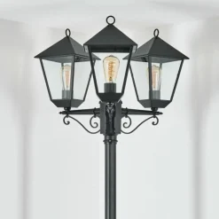 Luminaires Rustiques-hofstein Anfei Eclairage de chemin Noir, 3 lumières