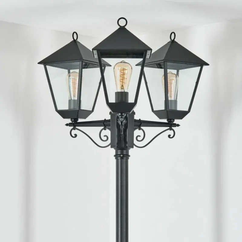 Luminaires Rustiques-hofstein Anfei Eclairage de chemin Noir, 3 lumières