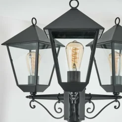 Luminaires Rustiques-hofstein Anfei Eclairage de chemin Noir, 3 lumières