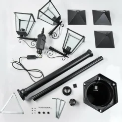 Luminaires Rustiques-hofstein Anfei Eclairage de chemin Noir, 3 lumières