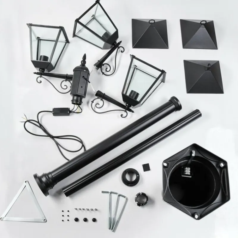 Luminaires Rustiques-hofstein Anfei Eclairage de chemin Noir, 3 lumières