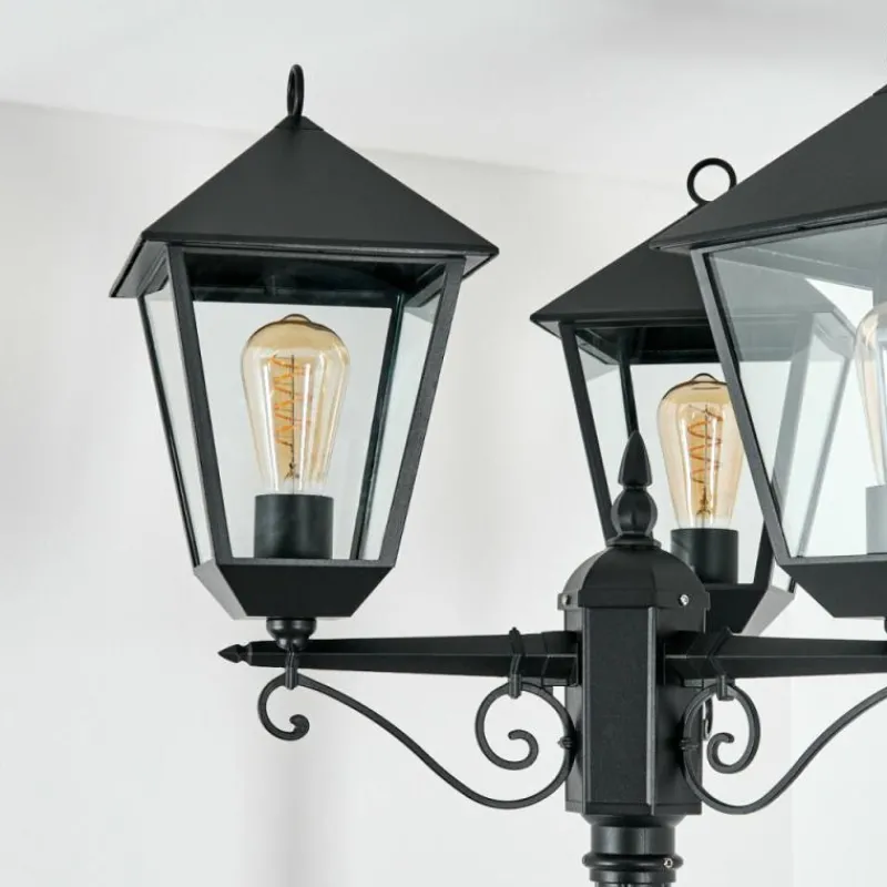 Luminaires Rustiques-hofstein Anfei Eclairage de chemin Noir, 3 lumières