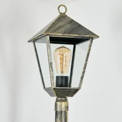 Luminaires Rustiques-hofstein Anfei Eclairage de chemin Or, Noir, 1 lumière