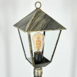 Luminaires Rustiques-hofstein Anfei Eclairage de chemin Or, Noir, 1 lumière