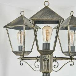 Luminaires Rustiques-hofstein Anfei Eclairage de chemin Or, Noir, 3 lumières