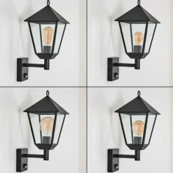 hofstein Anfei Lampe murale d´extérieur Noir, 1 lumière, Détecteur de mouvement