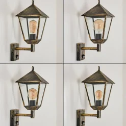 Lampes Dorées-hofstein Anfei Lampe murale d´extérieur Or, Noir, 1 lumière, Détecteur de mouvement