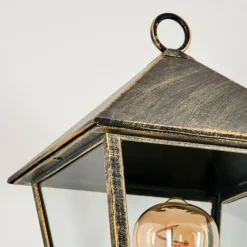 Lampes Dorées-hofstein Anfei Lampe murale d´extérieur Or, Noir, 1 lumière, Détecteur de mouvement