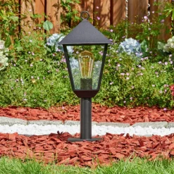 Luminaires Rustiques-hofstein Anfei Luminaire extérieur, Borne lumineuse, Eclairage de chemin Noir, 1 lumière