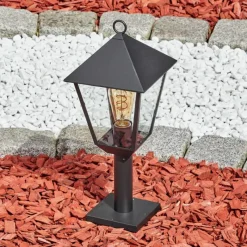 Luminaires Rustiques-hofstein Anfei Luminaire extérieur, Borne lumineuse, Eclairage de chemin Noir, 1 lumière