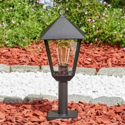 Luminaires Rustiques-hofstein Anfei Luminaire extérieur, Borne lumineuse, Eclairage de chemin Noir, 1 lumière