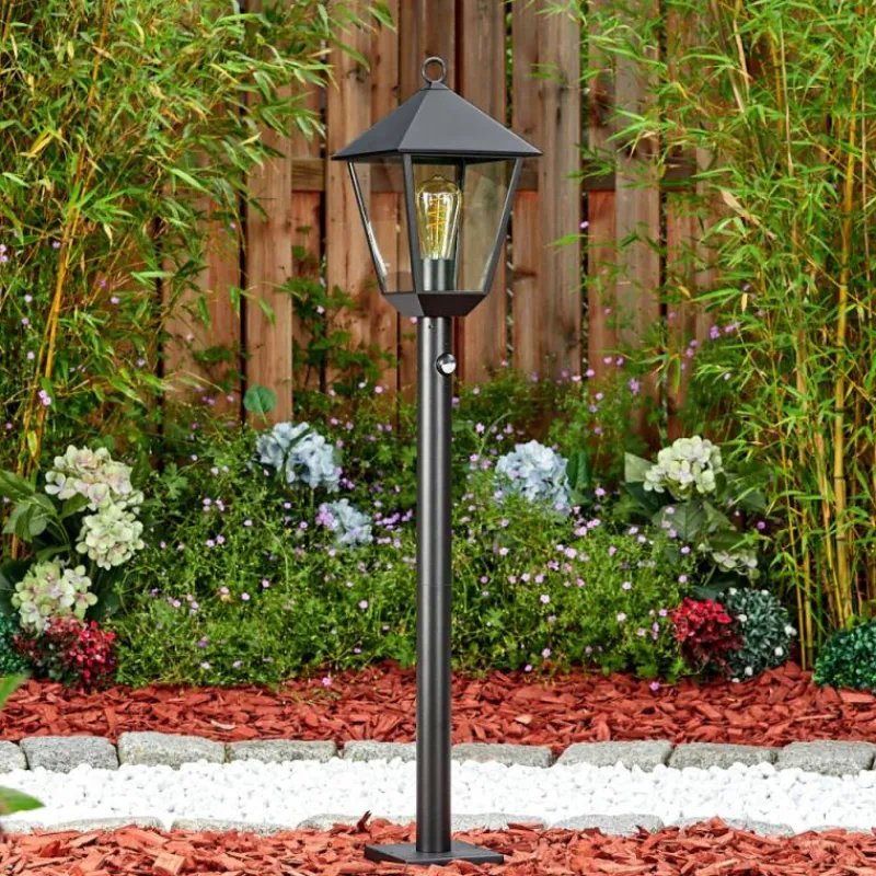 Luminaires Rustiques-hofstein Anfei Luminaire extérieur, Eclairage de chemin Noir, 1 lumière, Détecteur de mouvement